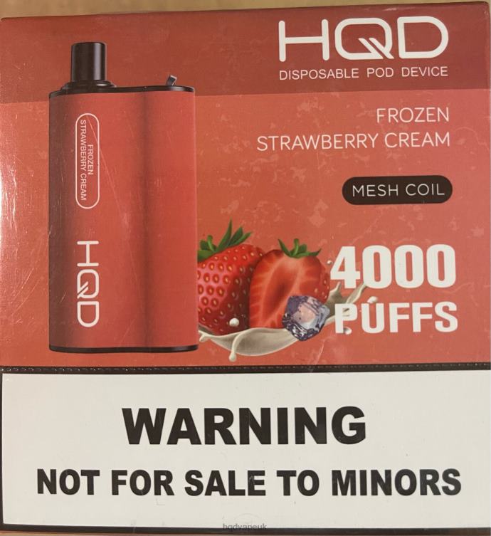 Frozen Strawberry Cream - HQD vape UK - HQD BOX 4000 PUFFS 806NZ80