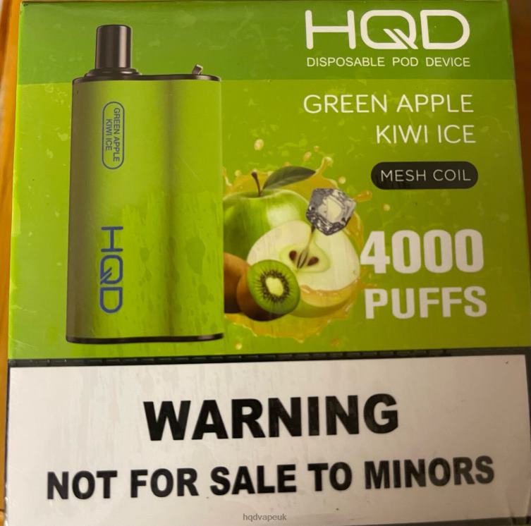 Green Apple Kiwi Ice - HQD tech UK - HQD BOX 4000 PUFFS 806NZ82