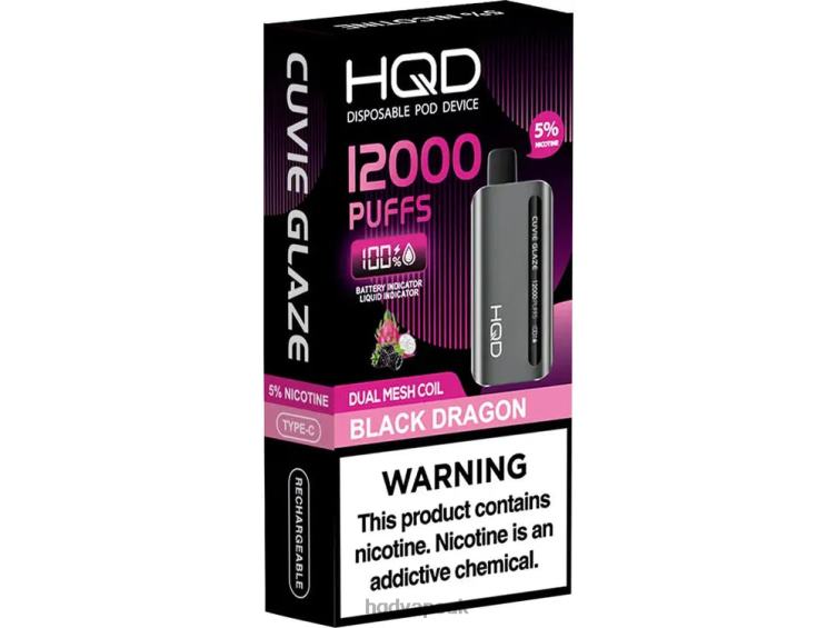Black Dragon - HQD tech UK - HQD CUVIE GLAZE DISPOSABLE VAPE 12000 806NZ132