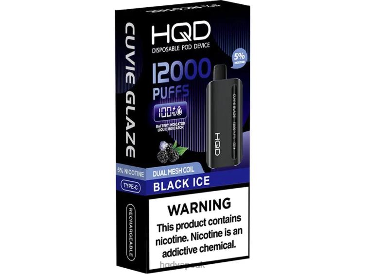 Black Ice - HQD vape London - HQD CUVIE GLAZE DISPOSABLE VAPE 12000 806NZ134