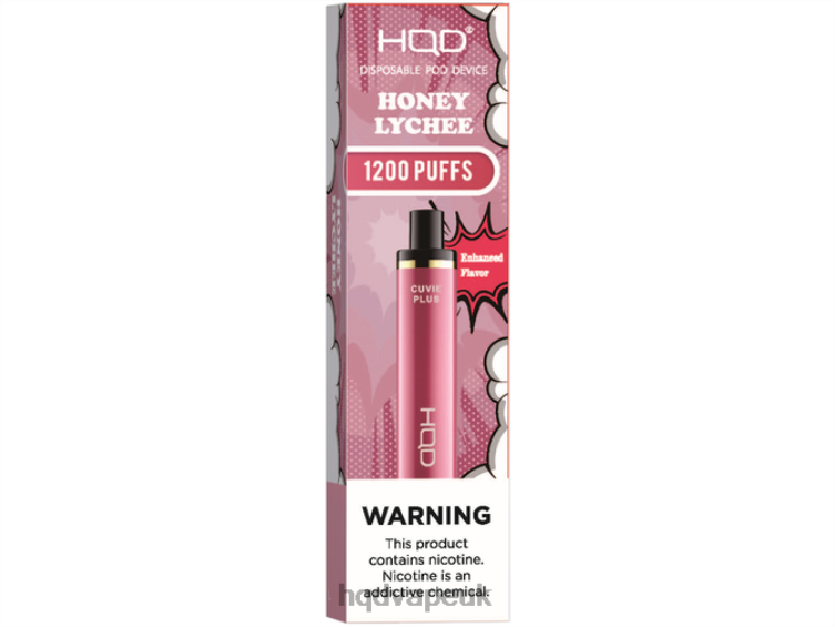 Honey Lychee - HQD vape London - HQD CUVIE PLUS DISPOSABLE VAPE 806NZ174