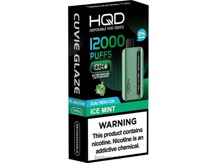 Ice Mint - HQD vape UK - HQD CUVIE GLAZE DISPOSABLE VAPE 12000 806NZ200