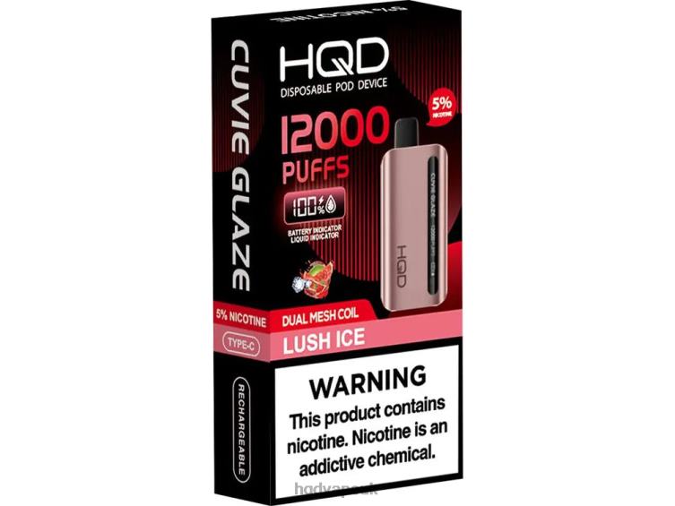 Lush Ice - HQD vape UK - HQD CUVIE GLAZE DISPOSABLE VAPE 12000 806NZ210