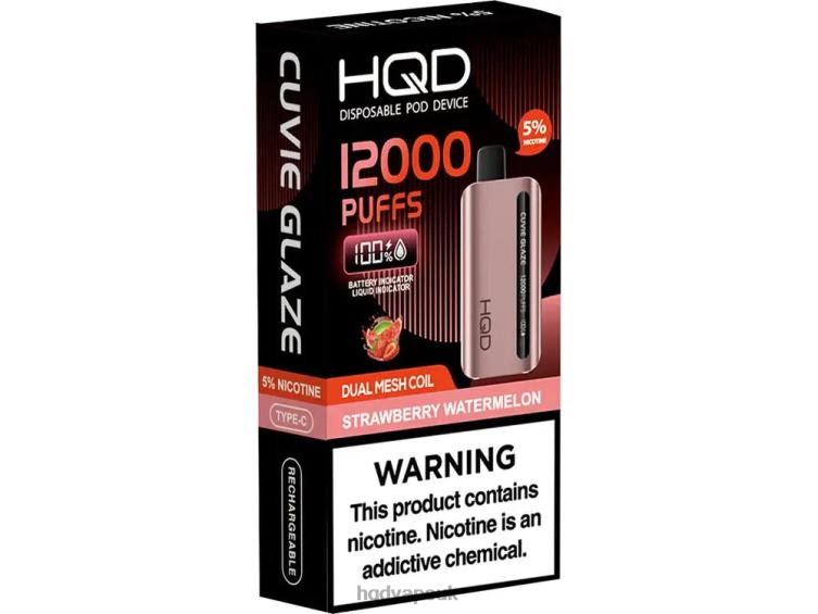 Strawberry Watermelon - buy HQD vape UK - HQD CUVIE GLAZE DISPOSABLE VAPE 12000 806NZ261
