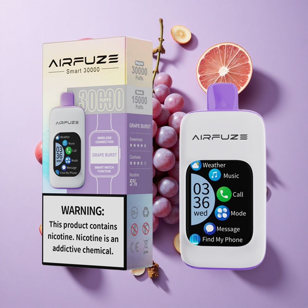 AirFuze Smart 30000 Puffs 5% Nicotine Disposable Vape Grape Burst