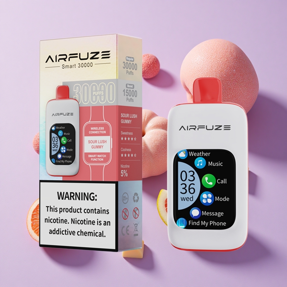 AirFuze Smart 30000 Puffs Disposable Vape Sour Lush Gummy 5% Nicotine Type-C