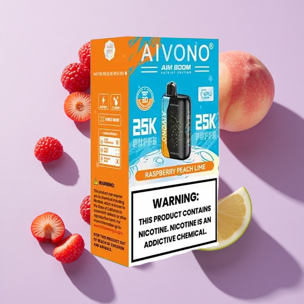 Aivono AIM BOOM 25000 Puffs 28ml Raspberry Peach Lime