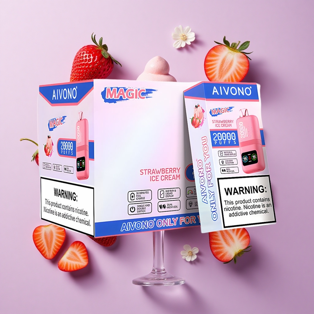 Aivono Aim Magic 20000 Puffs Strawberry Ice Cream Dual Mesh LCD