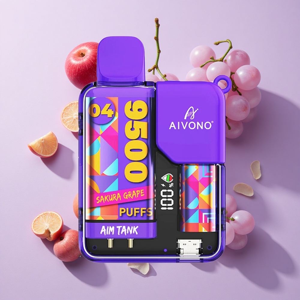 Aivono AIM-TANK 9500 Puffs Sakura Grape 18mL LCD