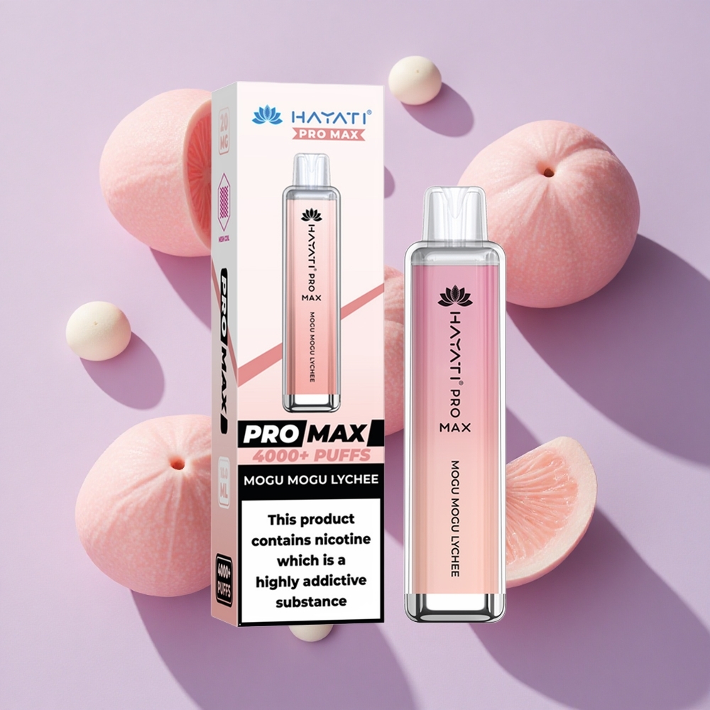 Hayati Pro Max 4000 Puffs 2% 5% Nicotine Disposable Vape Mogu Mogu Lychee