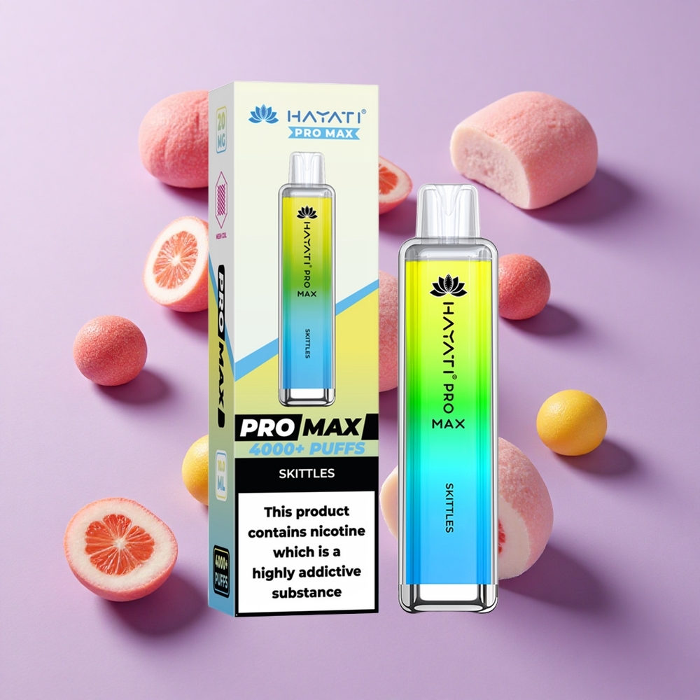 Hayati Pro Max 4000 Puffs Disposable Vape Skittles with Dual Mesh Coil & Rechargeable Battery