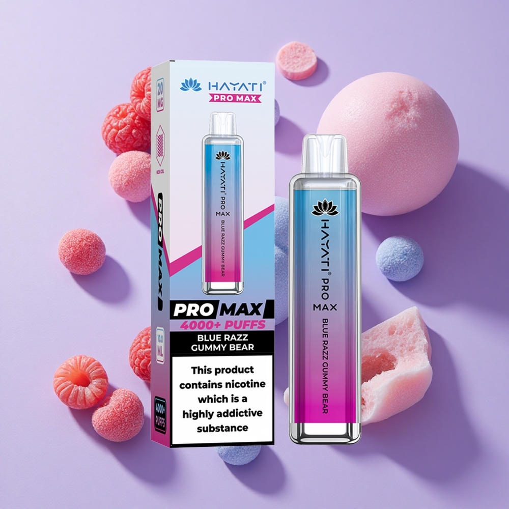 Hayati Pro Max 4000 Puffs Rechargeable Blue Razz Gummy Bear