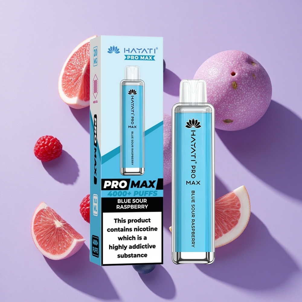 Hayati Pro Max 4000 Puffs Rechargeable Disposable Vape Blue Sour Raspberry