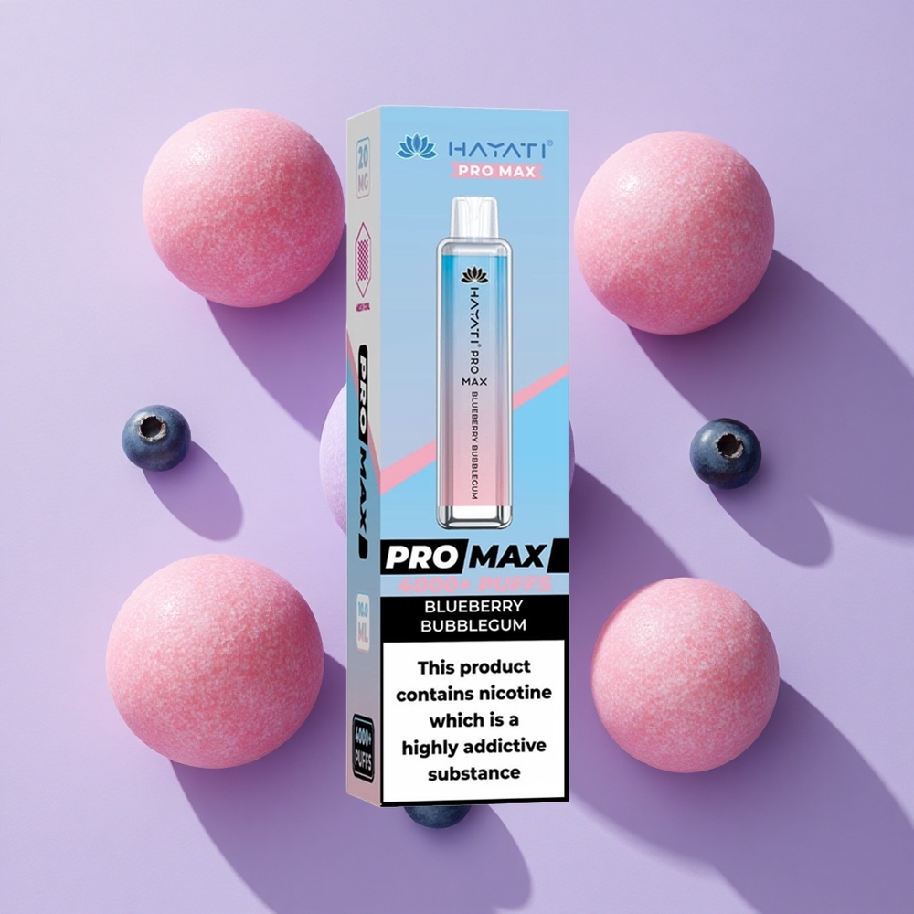 Hayati Pro Max 4000 Puffs Rechargeable Disposable Vape Blueberry Bubblegum