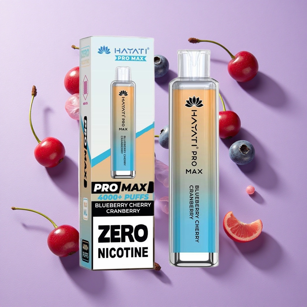 Hayati Pro Max 4000 Puffs Rechargeable Disposable Vape Blueberry Cherry Cranberry