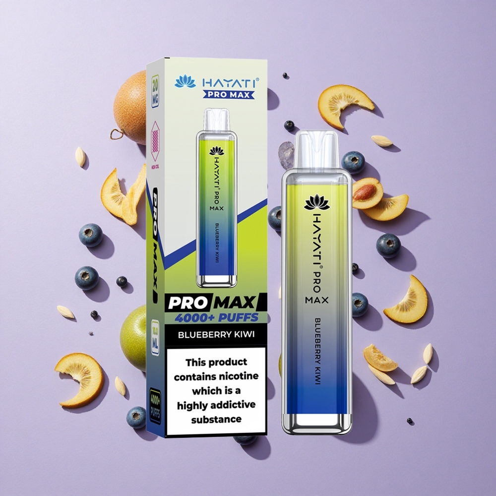 Hayati Pro Max 4000 Puffs Rechargeable Disposable Vape Blueberry Kiwi