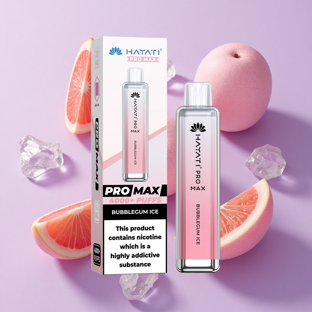 Hayati Pro Max 4000 Puffs Rechargeable Disposable Vape Bubblegum Ice