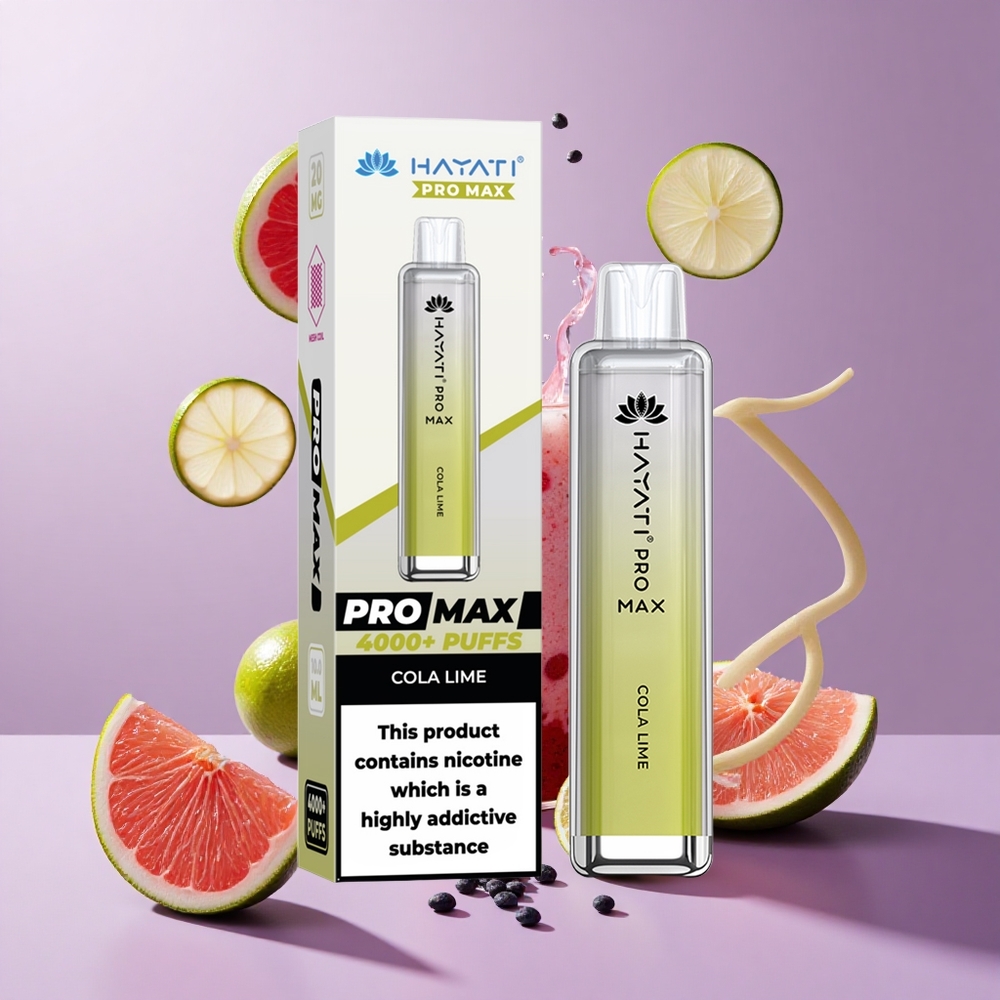 Hayati Pro Max 4000 Puffs Rechargeable Disposable Vape Cola Lime