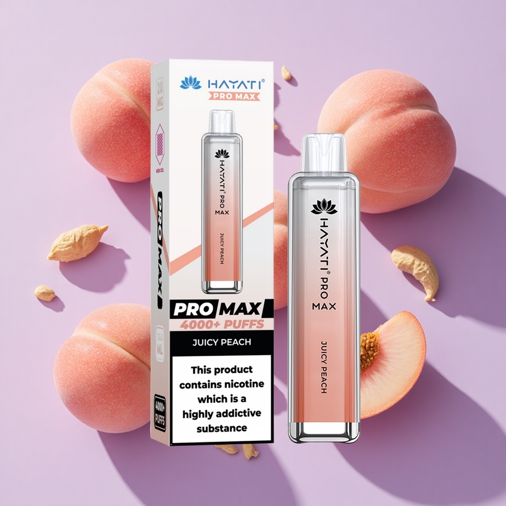 Hayati Pro Max 4000 Puffs Rechargeable Disposable Vape Juicy Peach