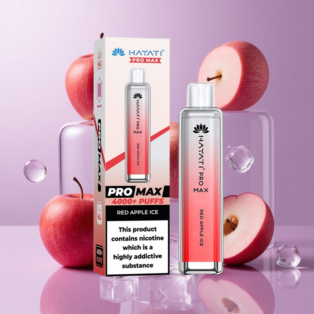 Hayati Pro Max 4000 Puffs Rechargeable Disposable Vape Red Apple Ice