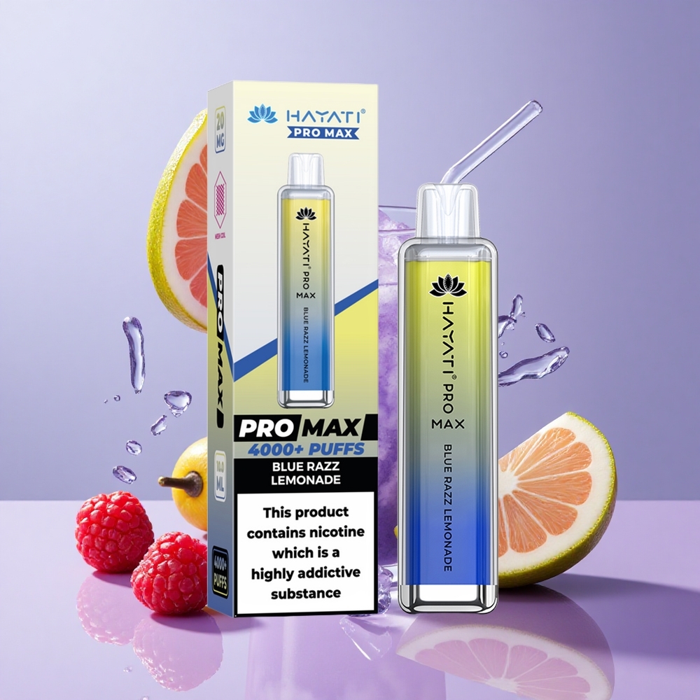 Hayati Pro Max 4000 Puffs Rechargeable Dual Mesh Blue Razz Lemonade