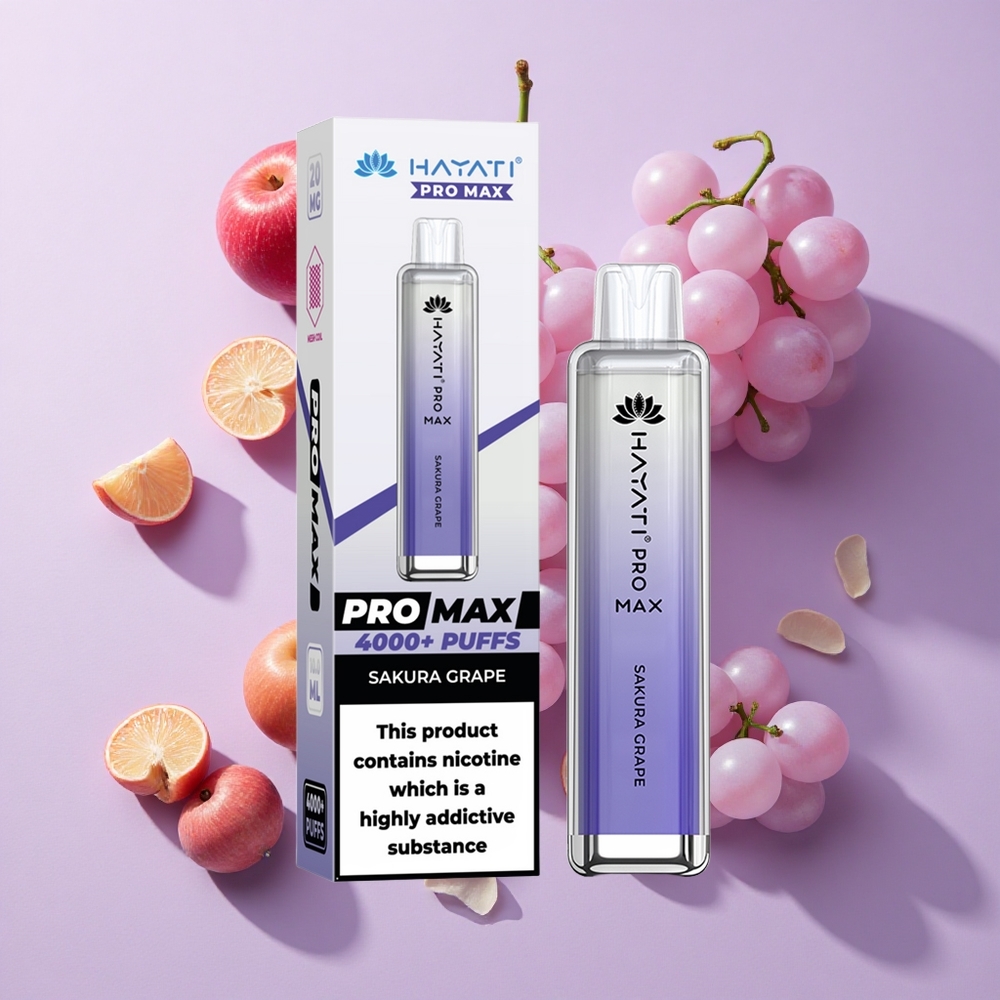 Hayati Pro Max 4000 Puffs Rechargeable Sakura Grape