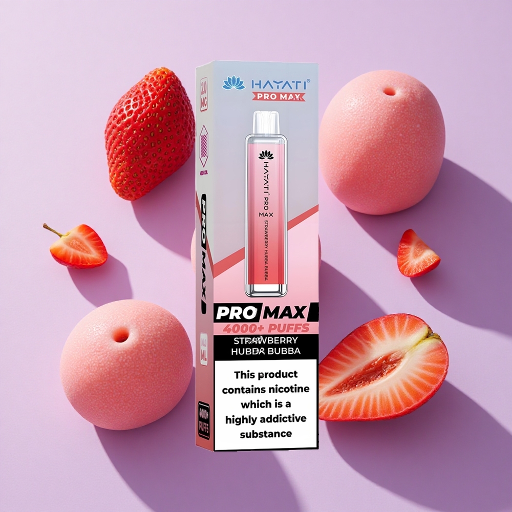 Hayati Pro Max 4000 Puffs Rechargeable Strawberry Hubba Bubba