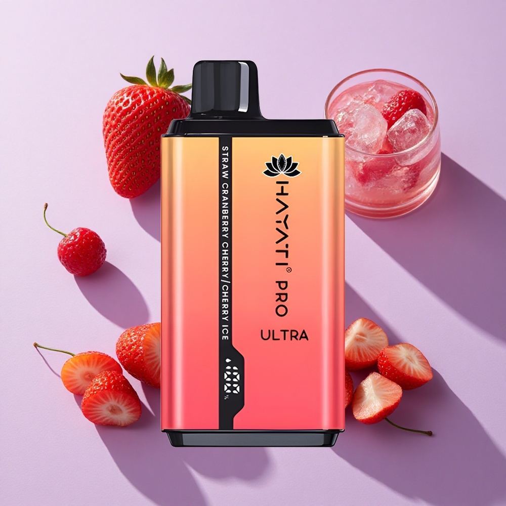 Hayati Pro Ultra 2 12ml 15000 Puffs Strawberry Cranberry Cherry-Cherry Ice