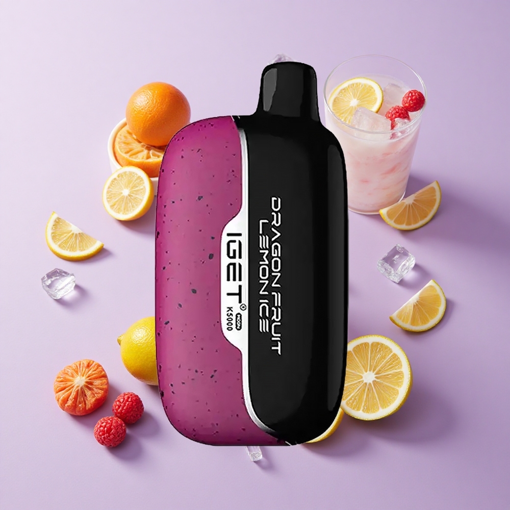 IGET Moon K5000 5000 Puffs Disposable Vape Dragon Fruit Lemon Ice Mesh Coil 1.35 Ohm