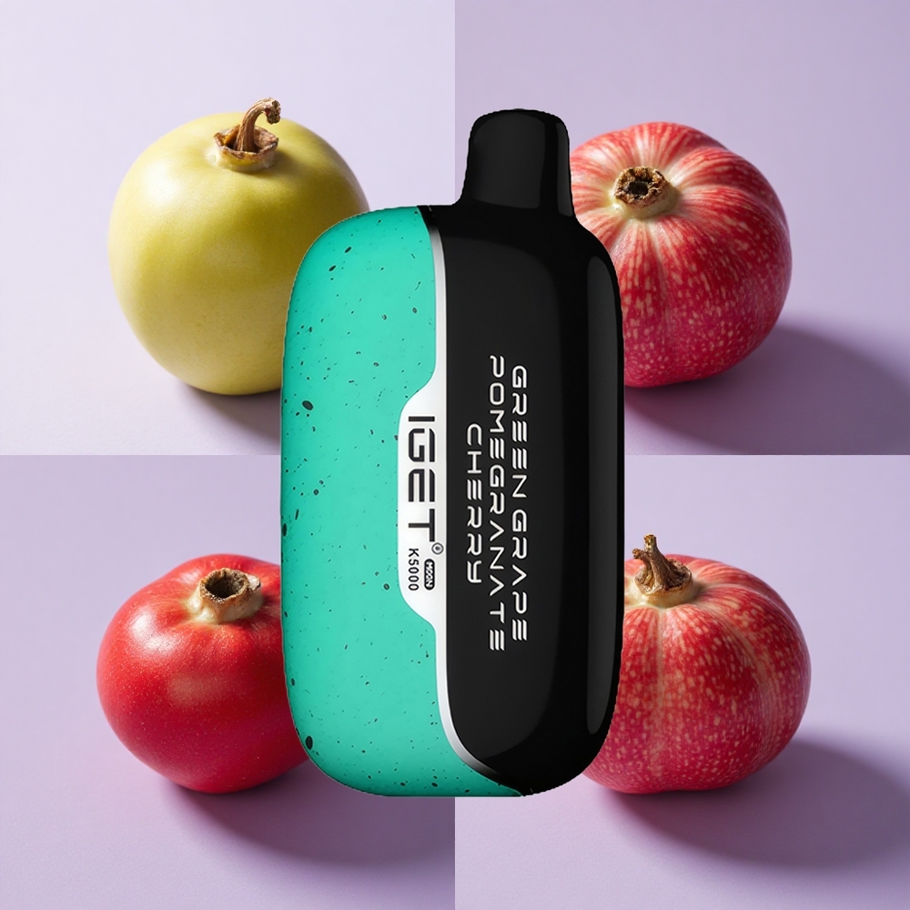 IGET Moon K5000 5000 Puffs Disposable Vape Green Grape Pomegranate Cherry Mesh Coil