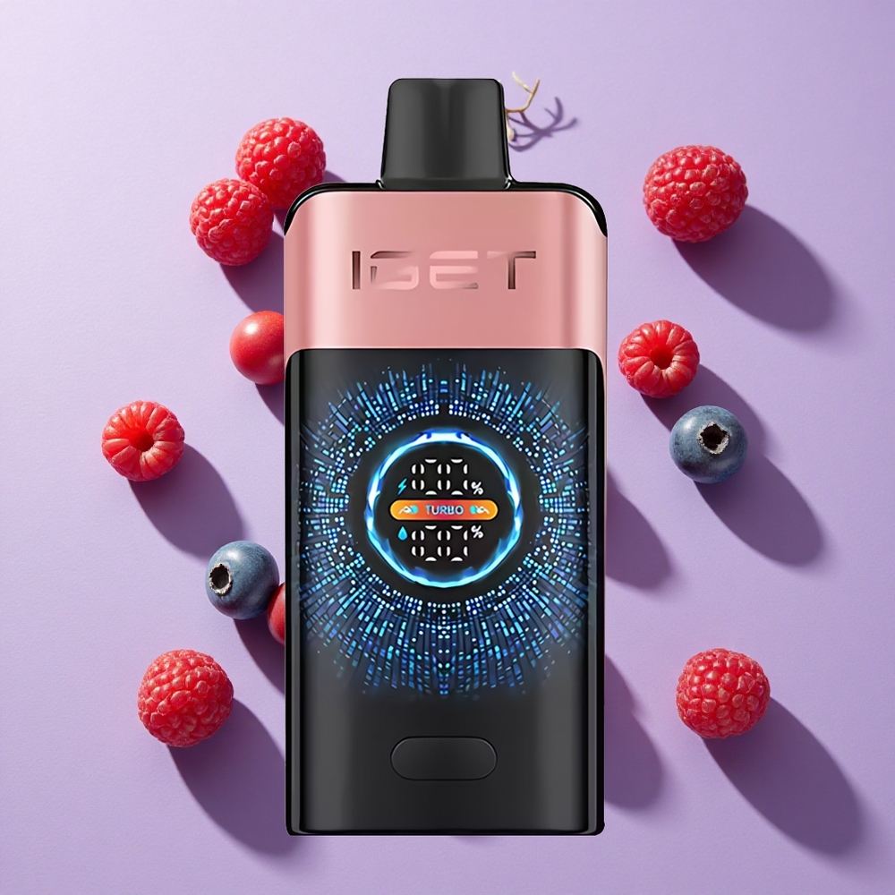 IGET ONE 12000 Puffs Disposable Vape Blueberry Raspberry with 2700mAh Battery & Dual Mesh Coil