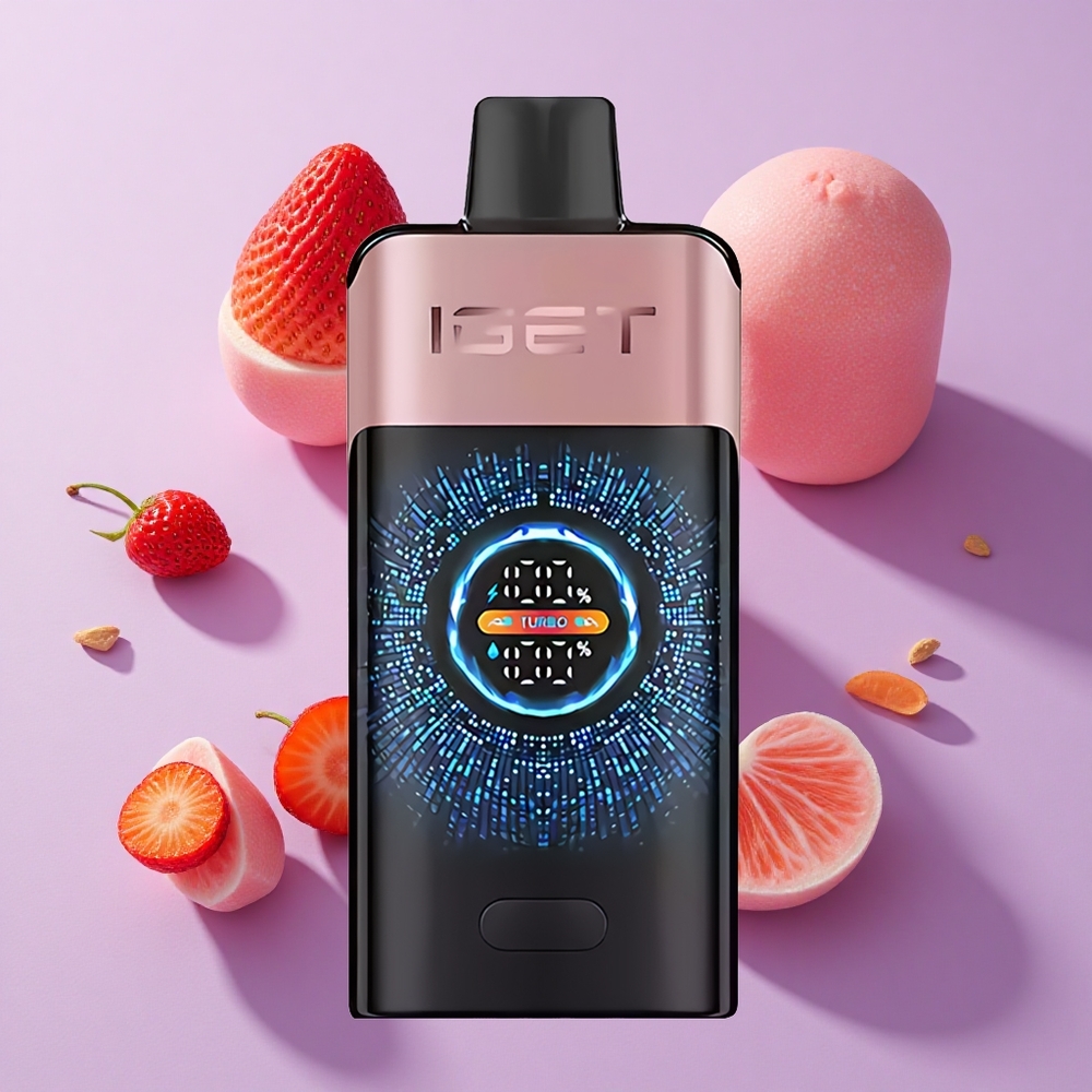 IGET ONE 12000 Puffs Disposable Vape Chupa Chups Strawberry with 2700mAh Battery & Large Curved Color Screen