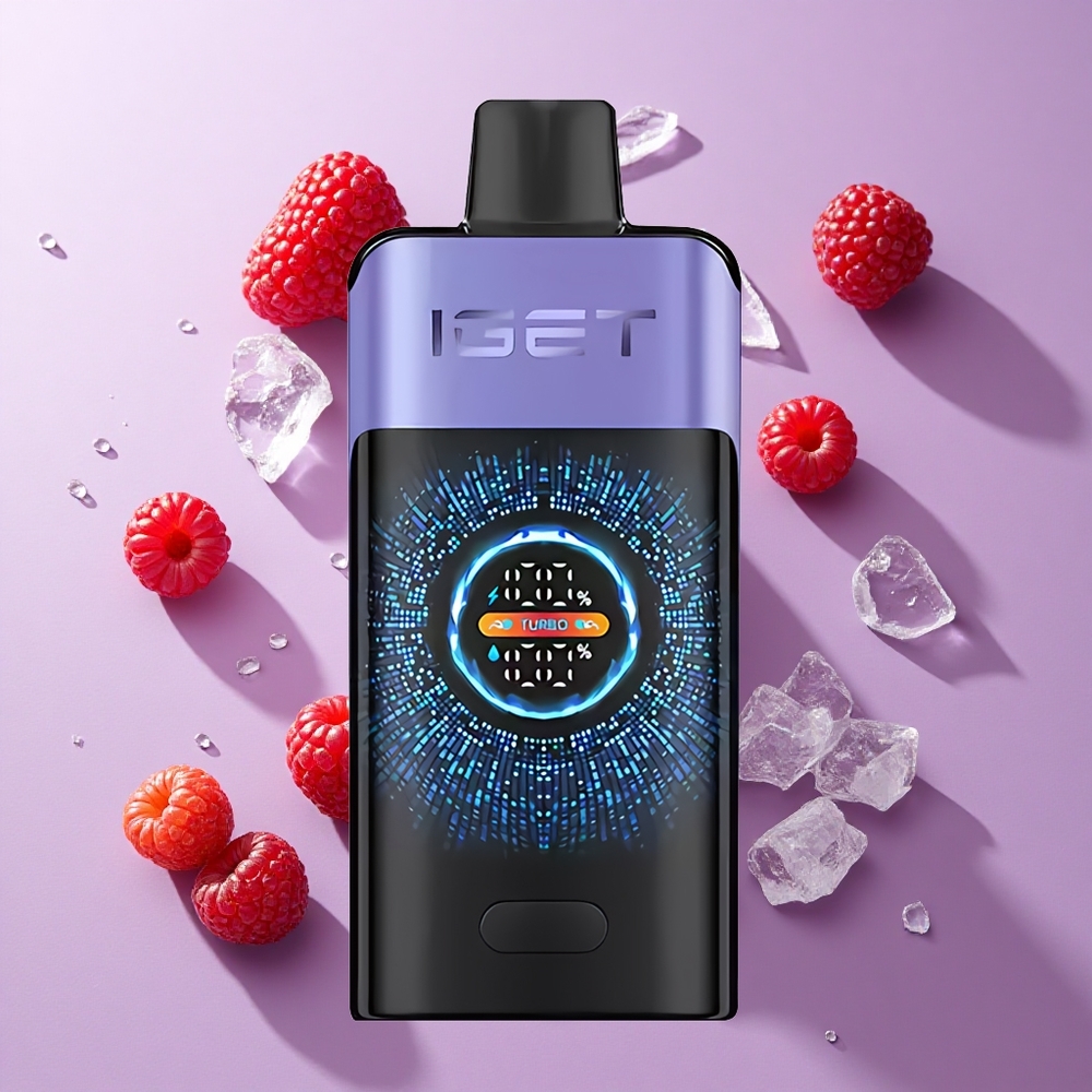 IGET ONE 12000 Puffs Disposable Vape Large Curved Color Screen Raspberry Grape Ice