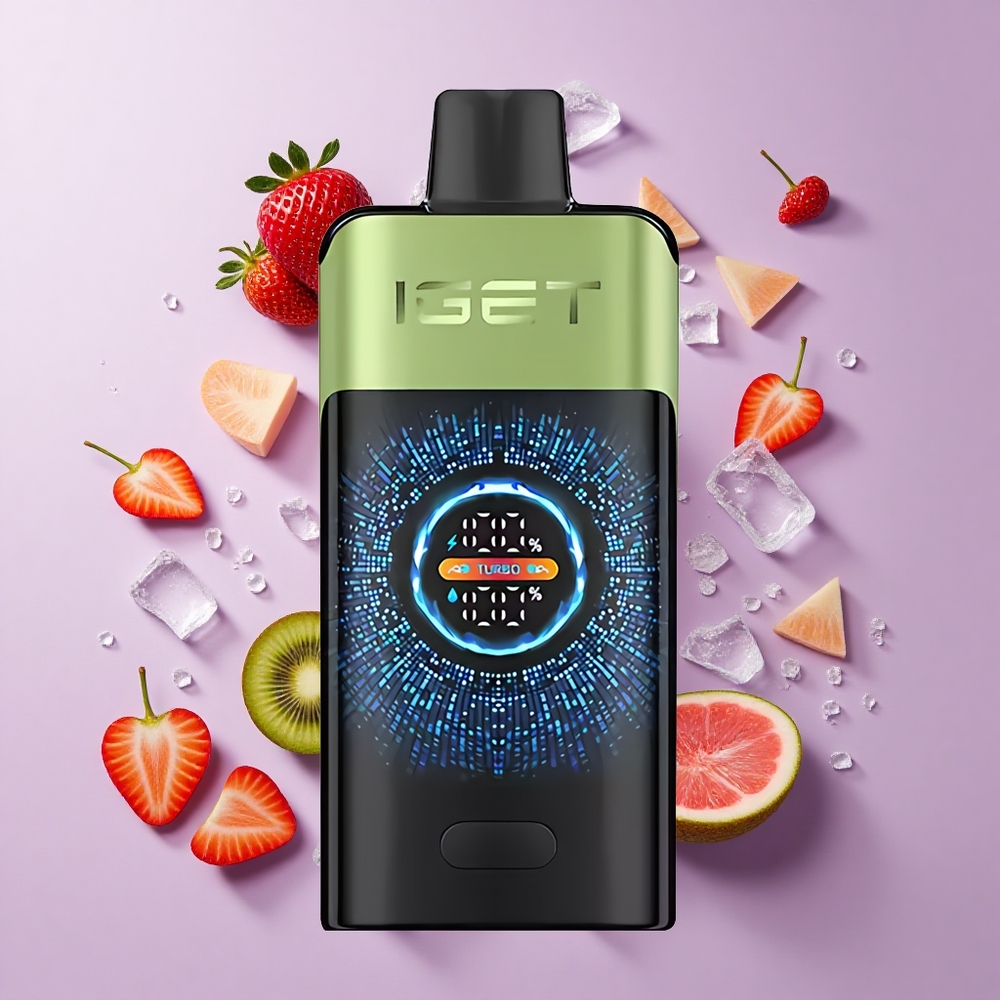 IGET ONE 12000 Puffs Disposable Vape Strawberry Kiwi Ice with 2700mAh Battery & Large Curved Screen