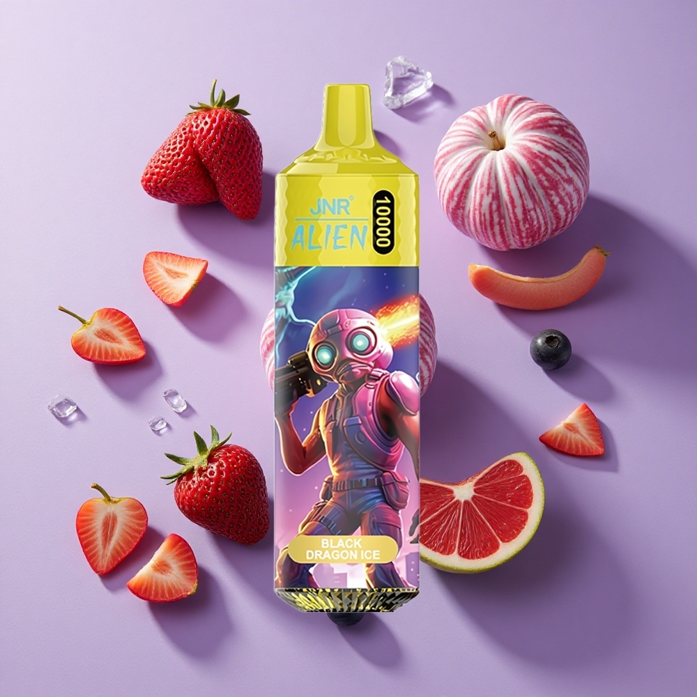 JNR Alien 10000 Puffs Disposable Vape Black Dragon Ice with RGB LED & Type-C Quick Charge