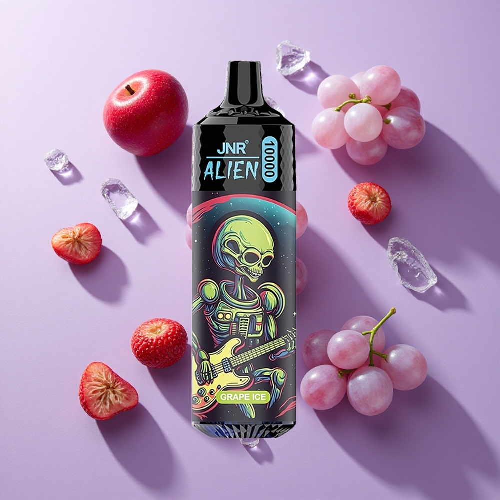 JNR Alien 10000 Puffs Disposable Vape Grape Ice with LED Lights & Type-C Charge