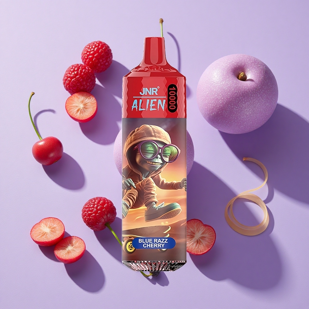 JNR Alien 10000 Puffs LED Blue Razz Cherry