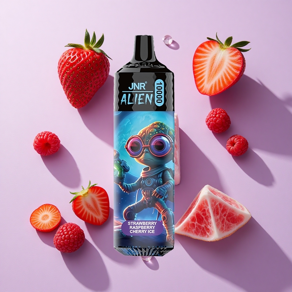 JNR Alien 10000 Puffs RGB LED Strawberry Raspberry Cherry Ice