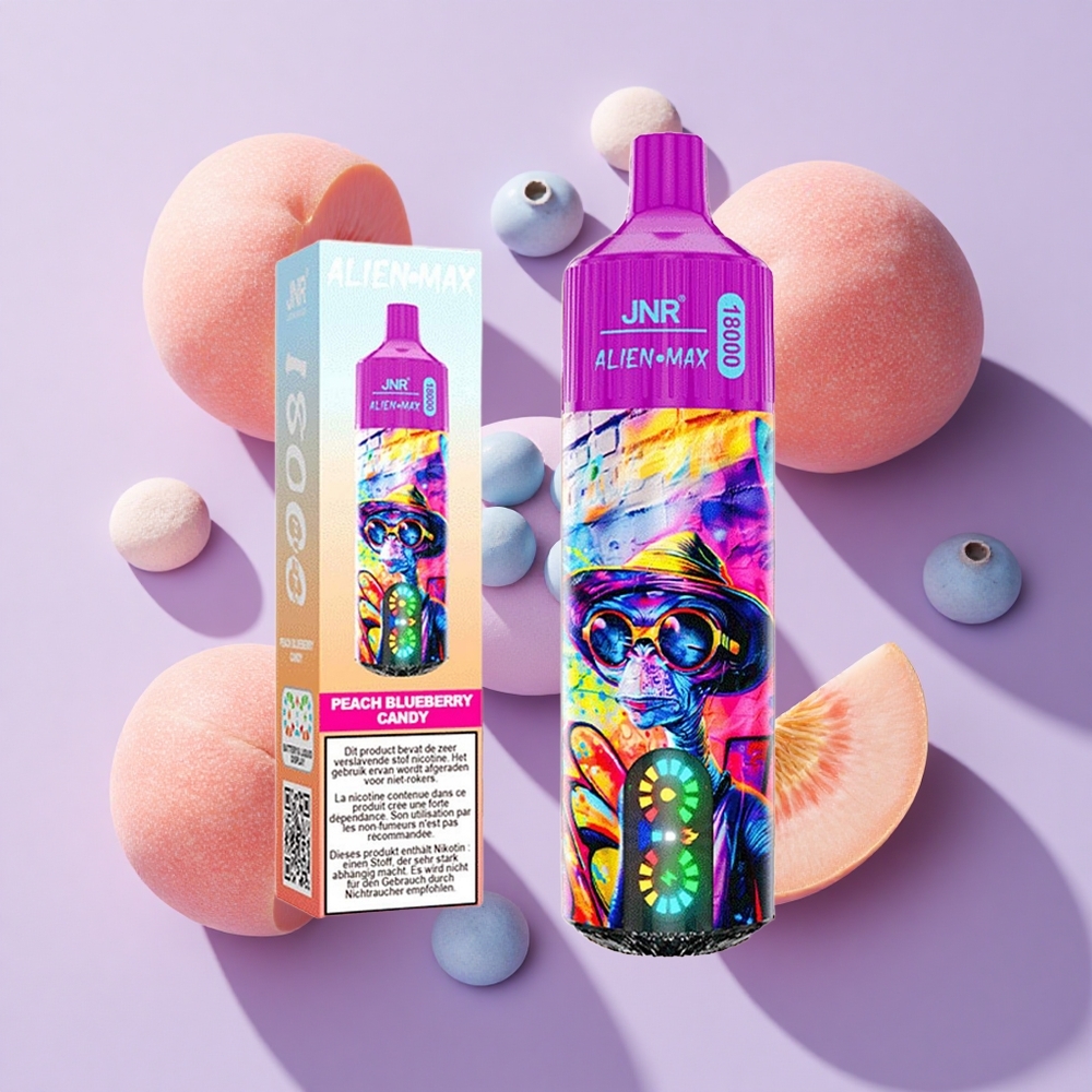JNR Alien Max 18000 Puffs Dual Mesh Peach Blueberry Candy