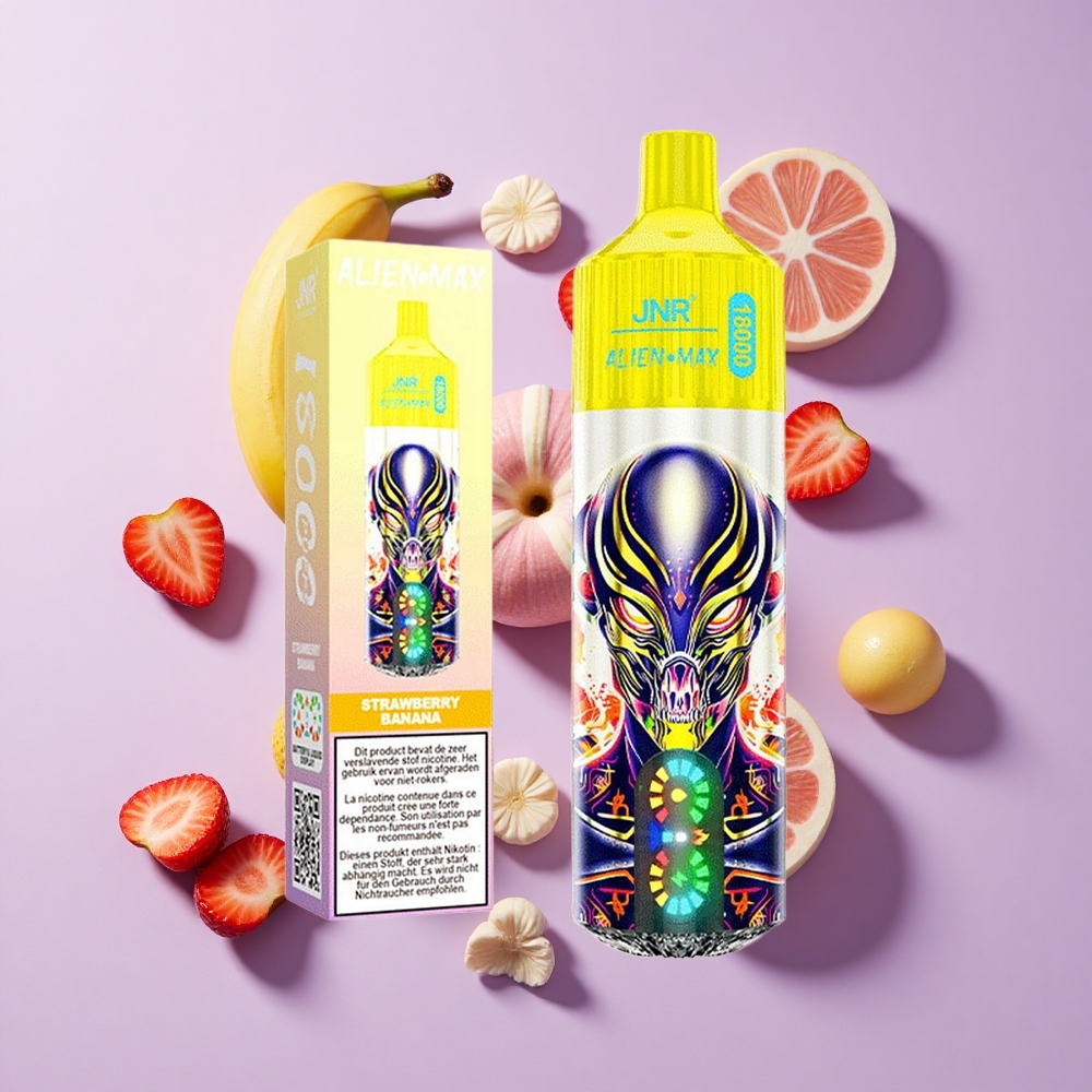 JNR Alien Max 18000 Puffs Dual Mesh Strawberry Banana