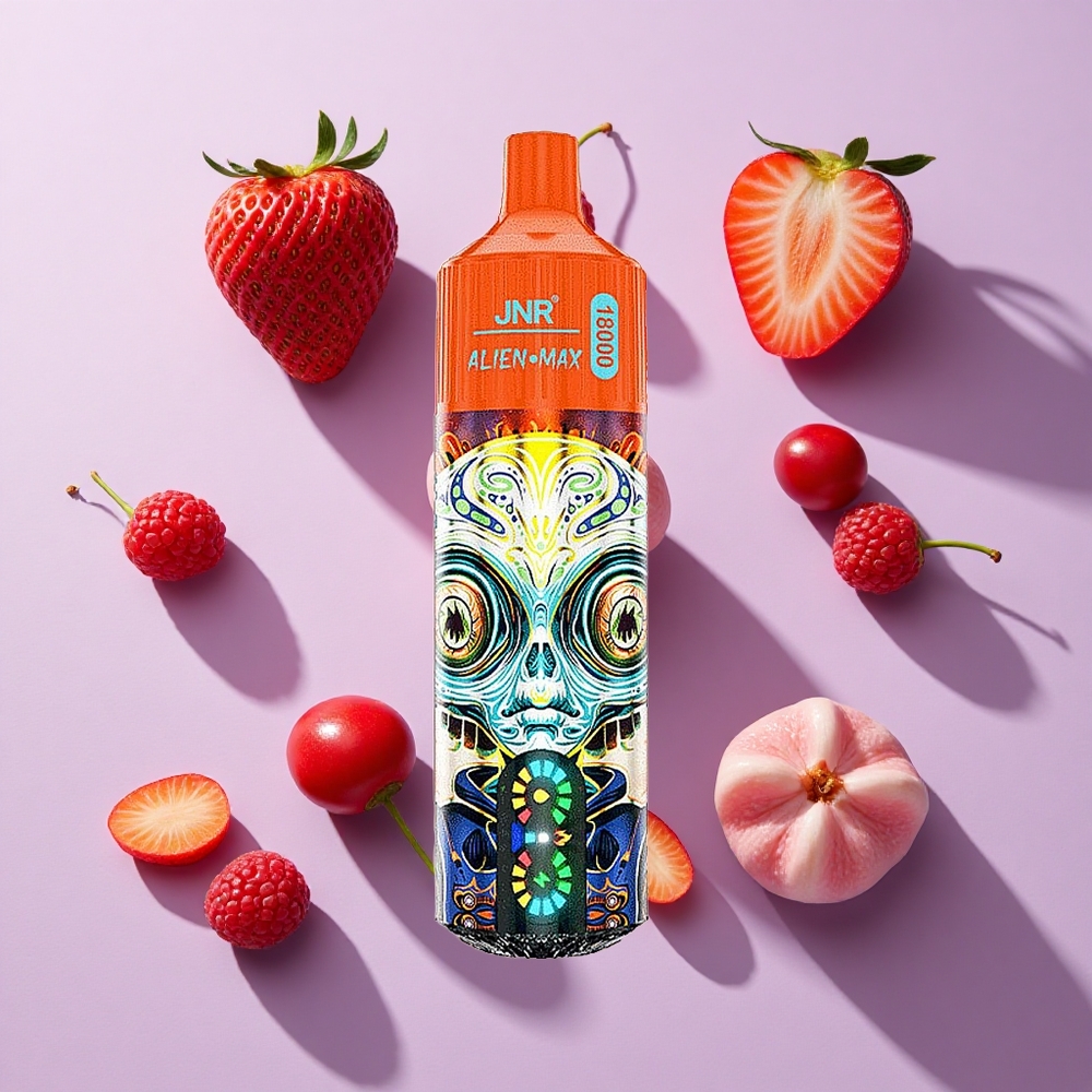 JNR Alien Max 18000 Puffs Dual Mesh Strawberry Raspberry Cherry