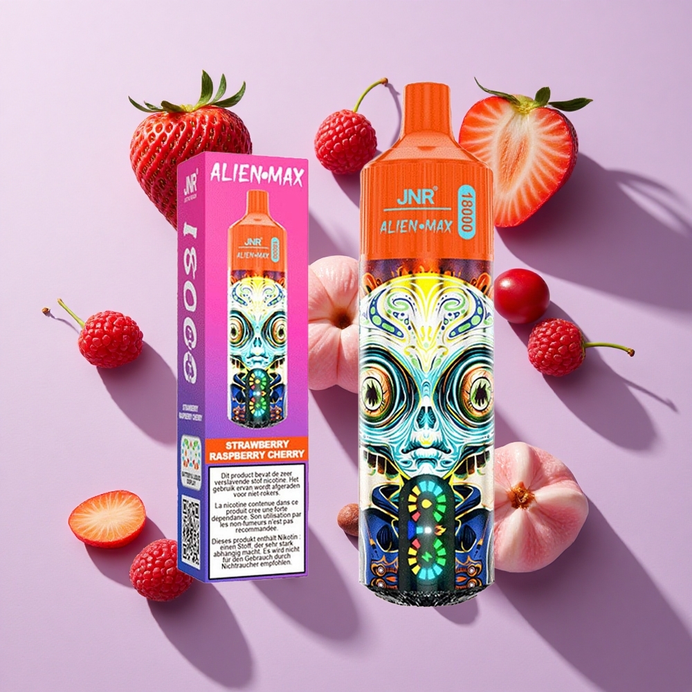 JNR Alien Max 18000 Puffs Dual Mesh Strawberry Raspberry Cherry