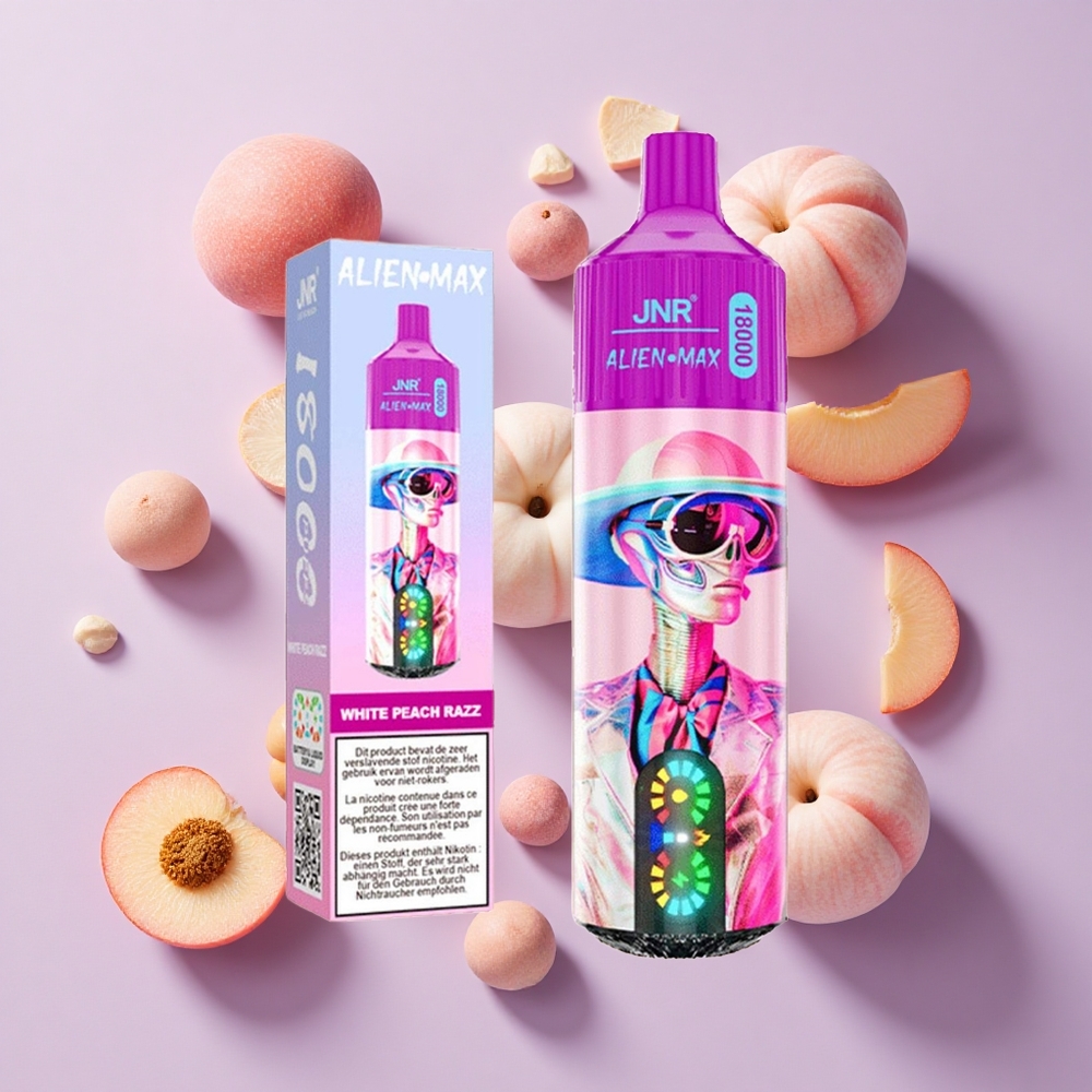 JNR Alien Max 18000 Puffs Dual Mesh White Peach Razz