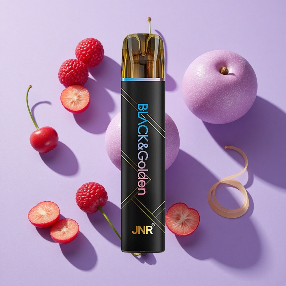 JNR Black&Golden 600+200 Puffs Disposable Vape Blue Razz Cherry 550mAh