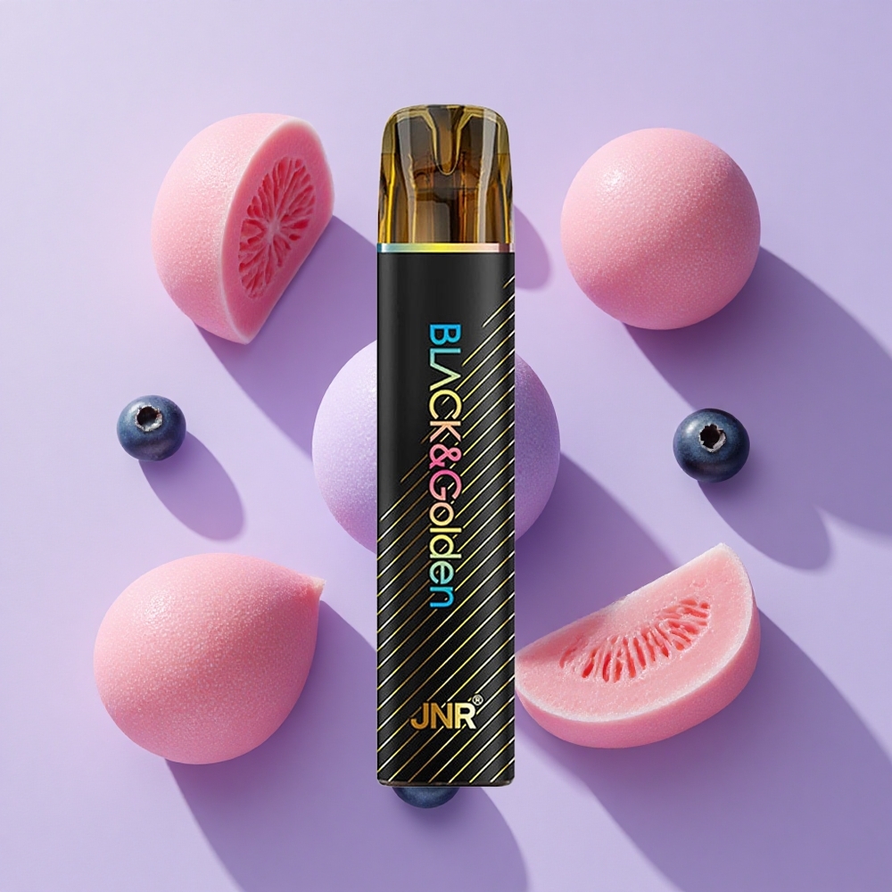 JNR Black&Golden 600+200 Puffs Disposable Vape Blueberry Bubble Gum