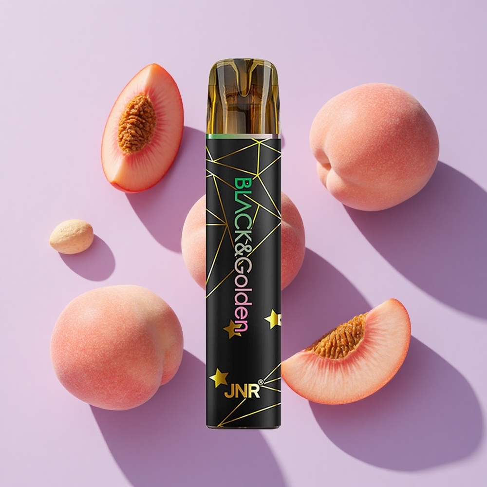 JNR Black&Golden 600+200 Puffs Disposable Vape Fruit Peach
