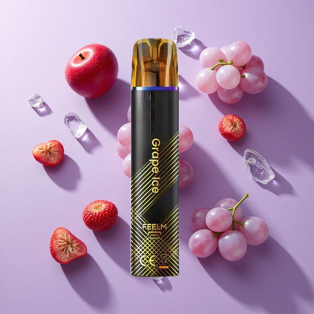 JNR Black&Golden 600+200 Puffs Disposable Vape Grape Ice