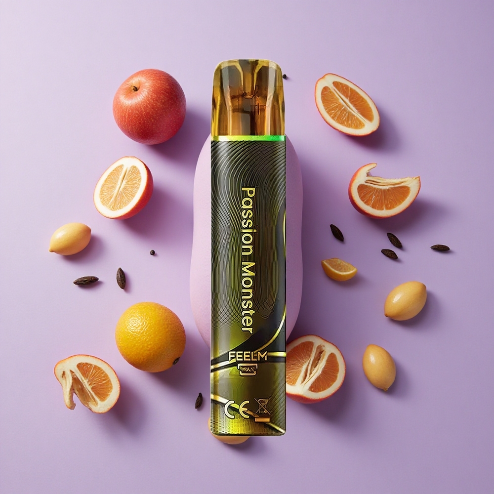 JNR Black&Golden 600+200 Puffs Disposable Vape Passion Monster