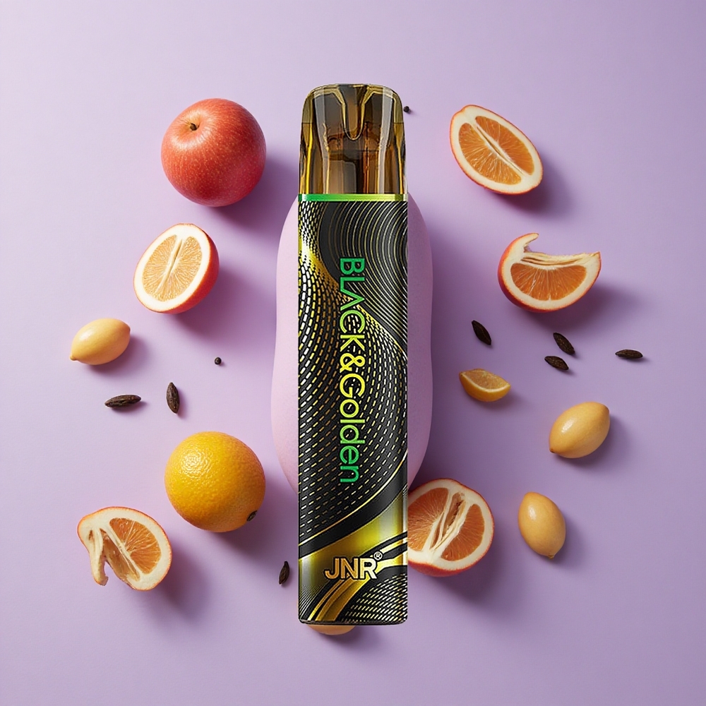 JNR Black&Golden 600+200 Puffs Disposable Vape Passion Monster