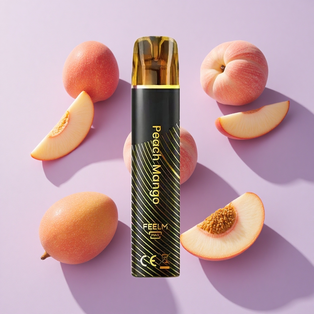 JNR Black&Golden 600+200 Puffs Disposable Vape Peach Mango
